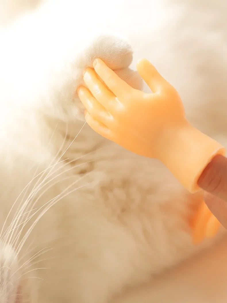 1 Pair Simulation Little Hands Funny Mini Hands Teasing Cat Fingertips Silicone Hand Puppet Novel Hotsale Prank Finger Toy Props