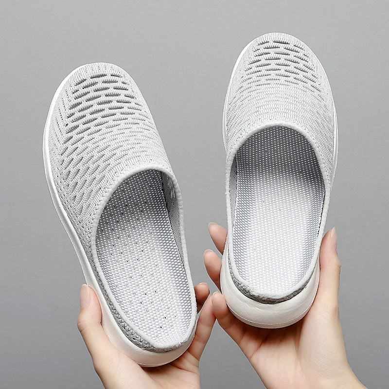 Plus Size 49 50 51 52 53 54 Slip On Half Shoes For Men Women Breathable Mesh Slippers Slides Indoor Outdoor Lightweight Big Foot