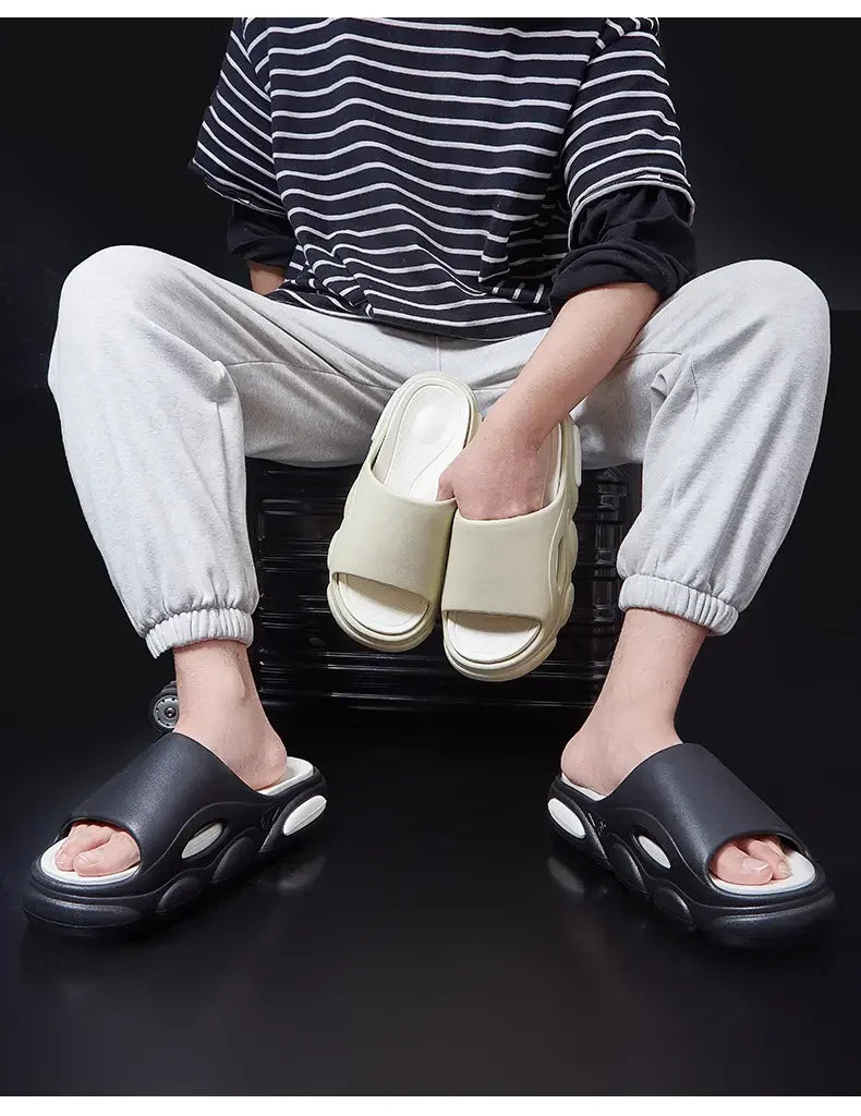 Men Soft Air Cushion Platform Slippers EVA Women's Slip On Creeper Clogs Fashion Flip Flops Outdoor Slides Shoes Summer Sandals