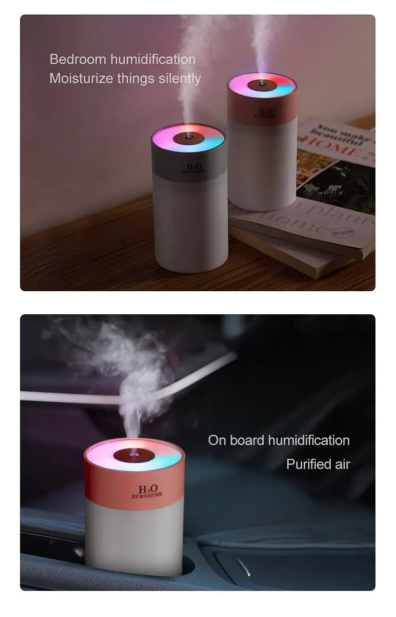 Luminous Humidifier Household Desktop Small Water Supplement Spray Air Humidification Usb Car Portable Night Light 260ml