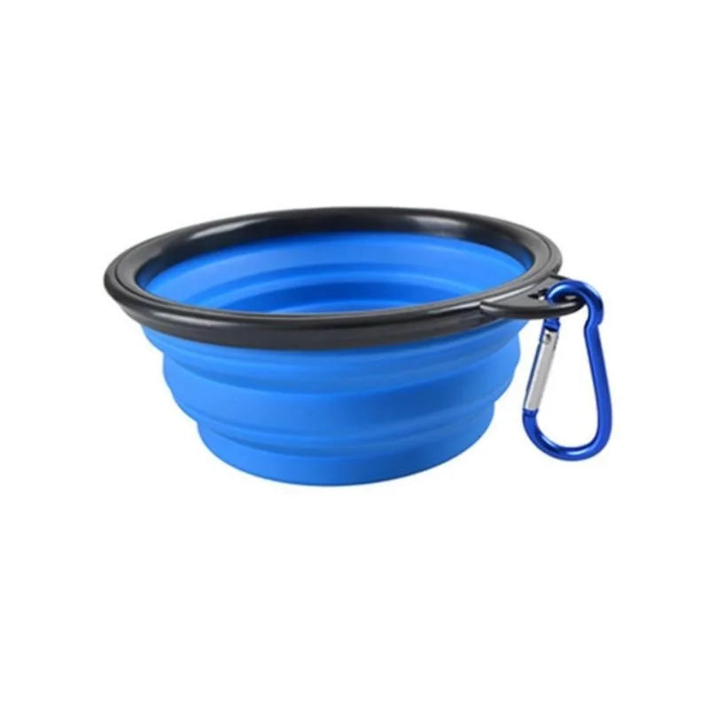 Dog Collapsible Bowl Folding Silicone Pet Travel Bowls Food Water Feeding BPA Free Foldable Cup Dish With Carabiner