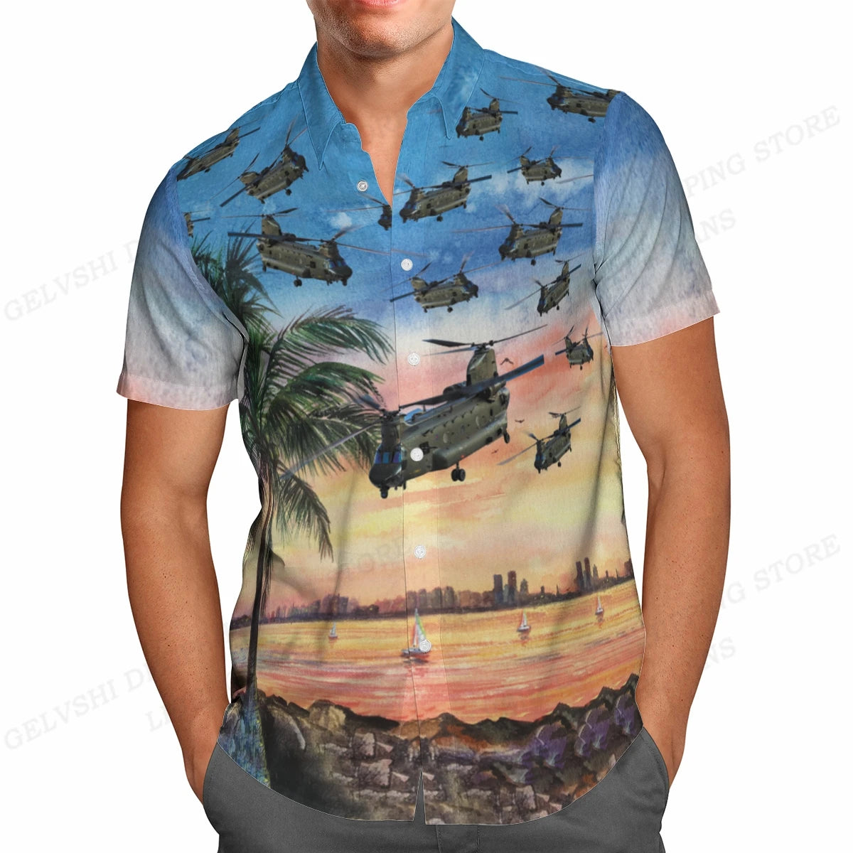 Summer Hawaiian Shirts Fish Printed Shirt Men Women Fashion Short Sleeve Blouse Men's Vocation Lapel Shirts Beach Camisas Sea