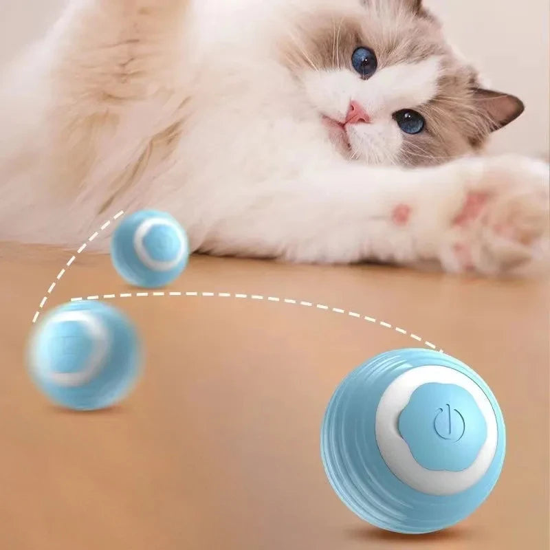 Electric Cat Toys Ball Automatic Rolling Smart Cat Toys Interactive for Cats Training Interactive with USB pet Accessories