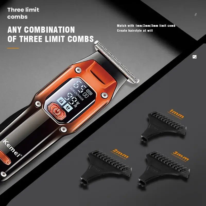 Kemei Hair Trimmer Hair Clipper Professional Barber Trimmer Electric Shaver Hair Cutting Machine Rechargeable Trimmer Men KM-658