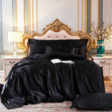 High End Home Emulation Silk Satin Bedding Set Luxury Single Double Duvet Cover Set High Quality King Queen Size Bedding Sets