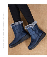 Waterproof Winter for 2023 New Faux Fur Long Platform Snow Warm Cotton Couples Shoes Plush Woman Ankle Boots