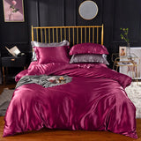 High End Home Emulation Silk Satin Bedding Set Luxury Single Double Duvet Cover Set High Quality King Queen Size Bedding Sets