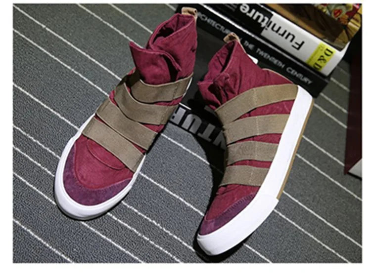 New 2024 High Top Men Shoes Flats Slip On Casual Shoes Male Canvas Shoes Plimsolls Espadrilles Man Trainers Zapatillas Hombre