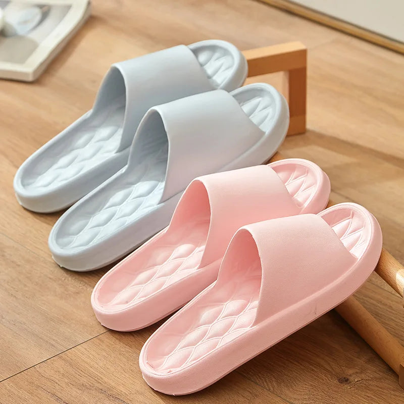 Women Thick Platform Cloud Slippers Summer Beach Eva Soft Sole Slide Sandals Leisure Men Ladies Indoor Bathroom Anti-slip Shoes