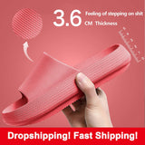 Soft Sole Indoor Slippers Women Men Non-Slip Bathroom Home Flip-Flops Thick Platform Cloud Sandals Ultra-Light Outdoors Slides