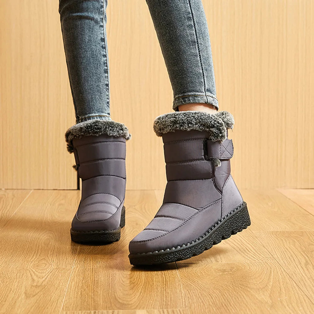 Waterproof Winter Boots for Women 2023 New Faux Fur Long Plush Snow Boots Woman Platform Shoes Warm Cotton Couples Ankle Boots