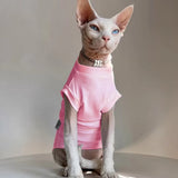 Sphynx Cat Clothes Cotton Hairless Cat Vest Baby 100% Cotton Soft Summer Sleeveless Thin Vest Cat Clothes for Devon, Cornish