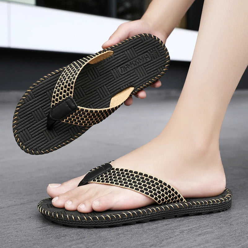 Vanmie Summer Slippers Men Massage Beach Flip Flops Men Slippers 2024 Casual Anti-slip Beach Slippers for Men Fashion Flip-flops