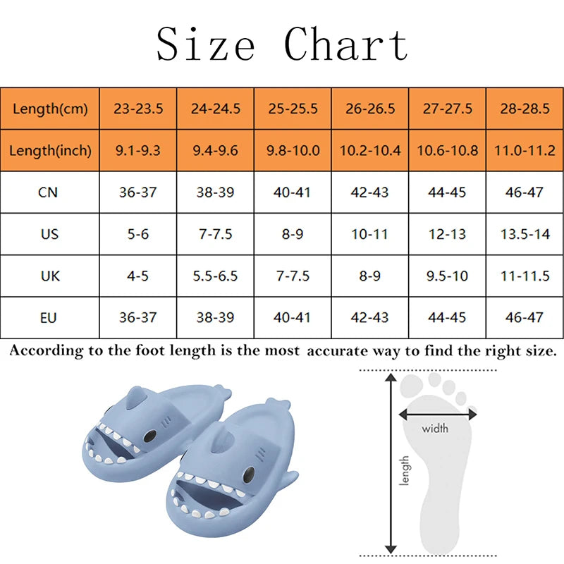 New Shark Slippers For Women Men Shoes Shark Flip Flops Beach Slides Bathroom Non-Slip Thick Sandals Couples Home Slipper Female