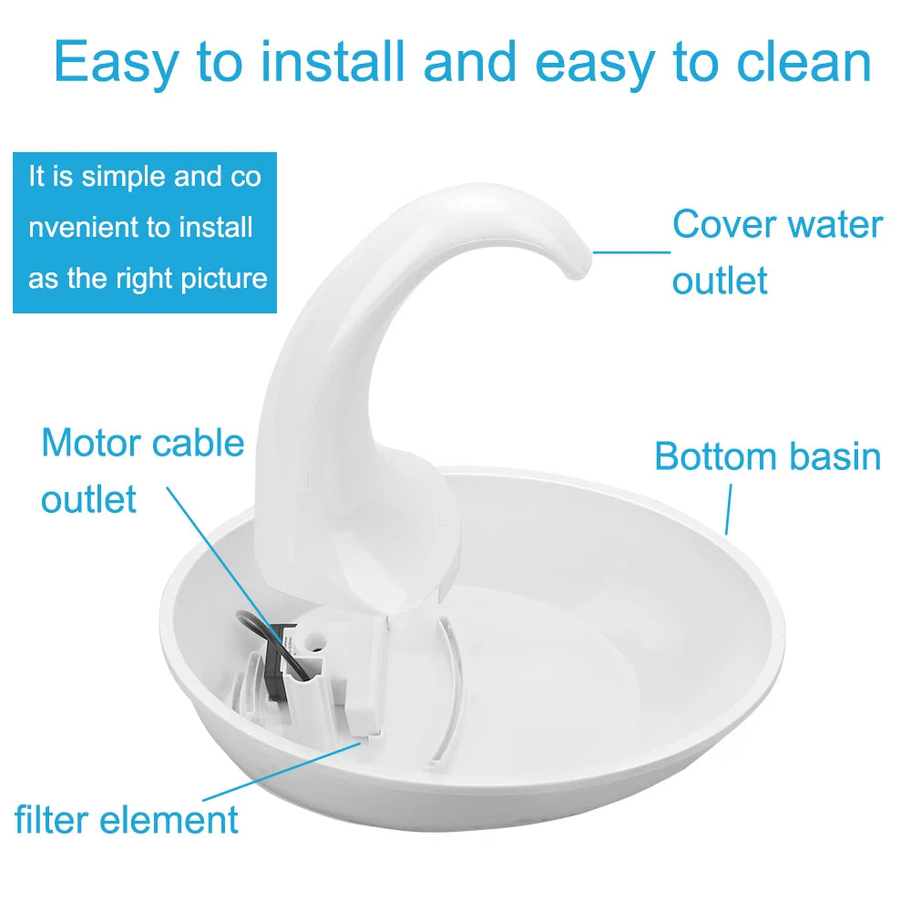 Feeding Water Flowing Fountain For Cat Dog Automatic Swan Pet Cat Water Dispenser