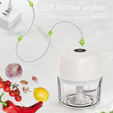 Electric Chopper Mini Food Processor Portable Electric Garlic Chopper Mini Wireless Vegetable Garlic Onion Meat Grinder Blender