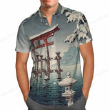 Summer Hawaiian Shirts Fish Printed Shirt Men Women Fashion Short Sleeve Blouse Men's Vocation Lapel Shirts Beach Camisas Sea