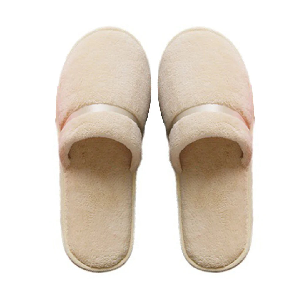 1Pair Disposable Winter Slipper Men Women Hotel Home Slippers Non-slip Portable Travel Sandals Coral Fleece Soft Warm Flip Flops