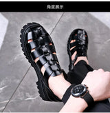 Platform Genuine Leather Sandals Outdoor Sneaker Beach Rubber Flip Flops Water Trekking Summer Men Classic Roman Sandals Slipper