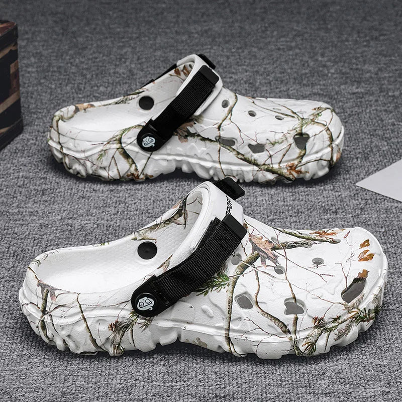 Summer Outdoor Beach Sandals Men Clogs Shoe Women Slippers Camouflage Platform Aqua Shoes Soft EVA Indoor Home Slides Flip Flops