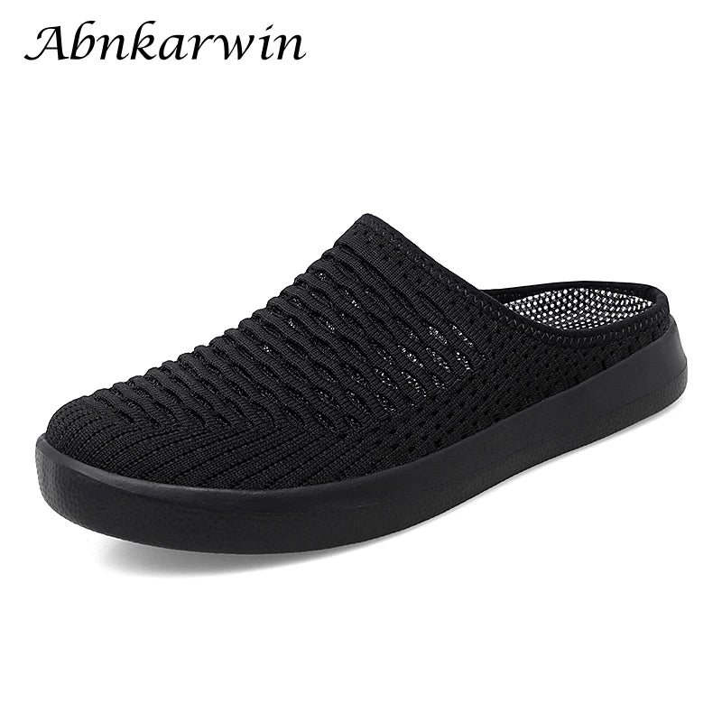 Plus Size 49 50 51 52 53 54 Slip On Half Shoes For Men Women Breathable Mesh Slippers Slides Indoor Outdoor Lightweight Big Foot