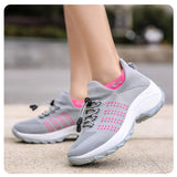 Women Walking Shoes Fashion Breathable Loafers Sneaker for Fitness Sport Comfort Casual Height Increasing Elastic Lady Trainers