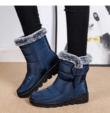 Waterproof Winter for 2023 New Faux Fur Long Platform Snow Warm Cotton Couples Shoes Plush Woman Ankle Boots