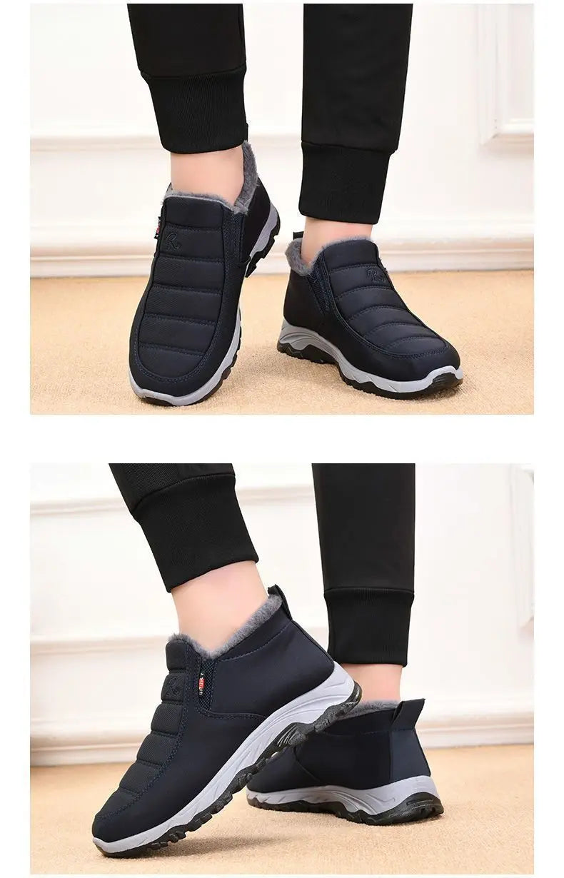 Autumn and Winter Old Beijing Cotton Shoes Women's Plush Thickened Walking, Warm and Wear resistant Shoes, Non slip Mom's Shoes