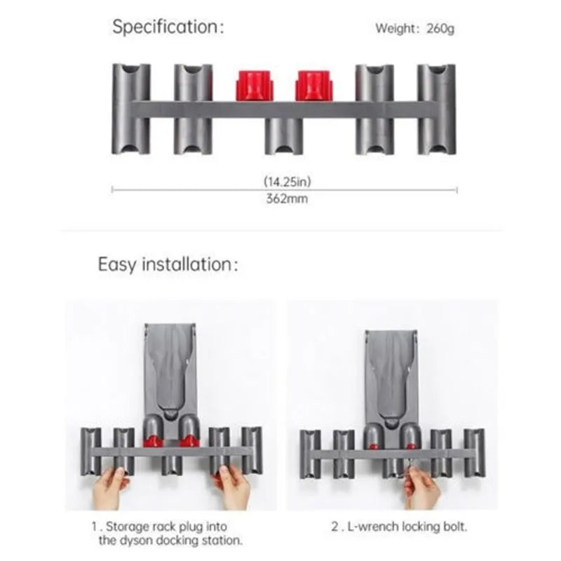 For Dyson V7 V8 V10 V11  V15 Vacuum Cleaner Place Brush Head Nozzle Cleaning Accessories Bracket Storage Shelf Tools Holder