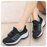 Women Walking Shoes Fashion Breathable Loafers Sneaker for Fitness Sport Comfort Casual Height Increasing Elastic Lady Trainers