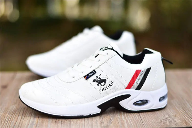 Fashion Air Cushion Men's Running Shoes Large Size 38-47 Sneakers Breathable Outdoor Sports Leather Shoes Non-Slip Male Sneakers