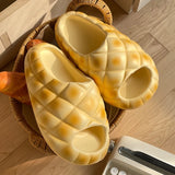 Milk Yellow Bread Slippers Women Fashion Creativity Thick Sole Slippers Women Anti Slip Soft Cute Fun Bread Sandals Girl Summer