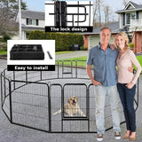 BestPet Dog Playpen Pet Dog Fence 40 inch Height 16 Panels Metal Dog Pen Outdoor Exercise Pen with Doors,Pet Puppy Playpen