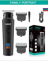 VGR Hair Trimmer Professional Electric Trimmers Cordless Hair Clipper Rechargeable LED Display V 937