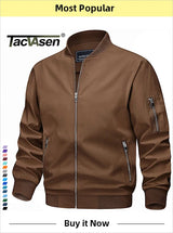 TACVASEN With 2 Chest Zipper Pockets Cargo Shirt Men's Quick Drying Skin Protective Long Sleeve Work Shirt Male Tops Outdoor