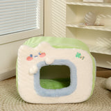 HOOPET Cute Cat Bed Warm Pet House Kitten Cave Cushion Comfort Cat House Tent Puppy Nest Small Dog Mat Supplies Bed for Cats