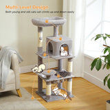 Multi-Level Cat Tree with Scratching Post Luxury Cat Tower with Condo House Cat Scratcher for Indoor Cat Accessories Pet Cat Toy