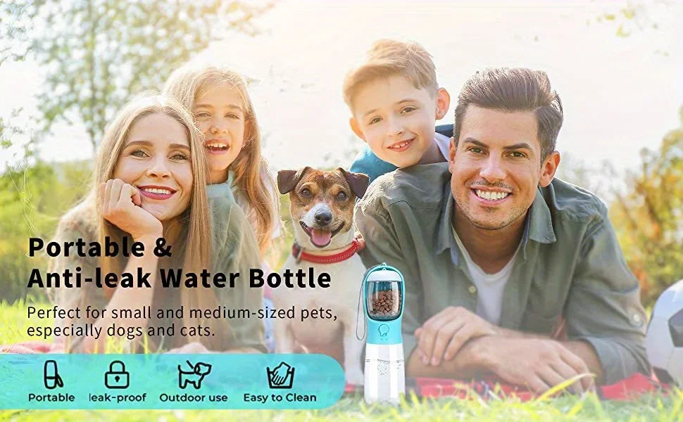 Portable Dog Cat Water Bottle with Storage Food and Water Container for Puppy Pets Feeder Bowl Outdoor Travel Pet Drinking Bowls