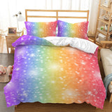 Rainbow Gradient Bedding Set Gradient Colors Duvet Cover with Pillowcases Single Twin Full Queen King Girl Kids Quilt Cover