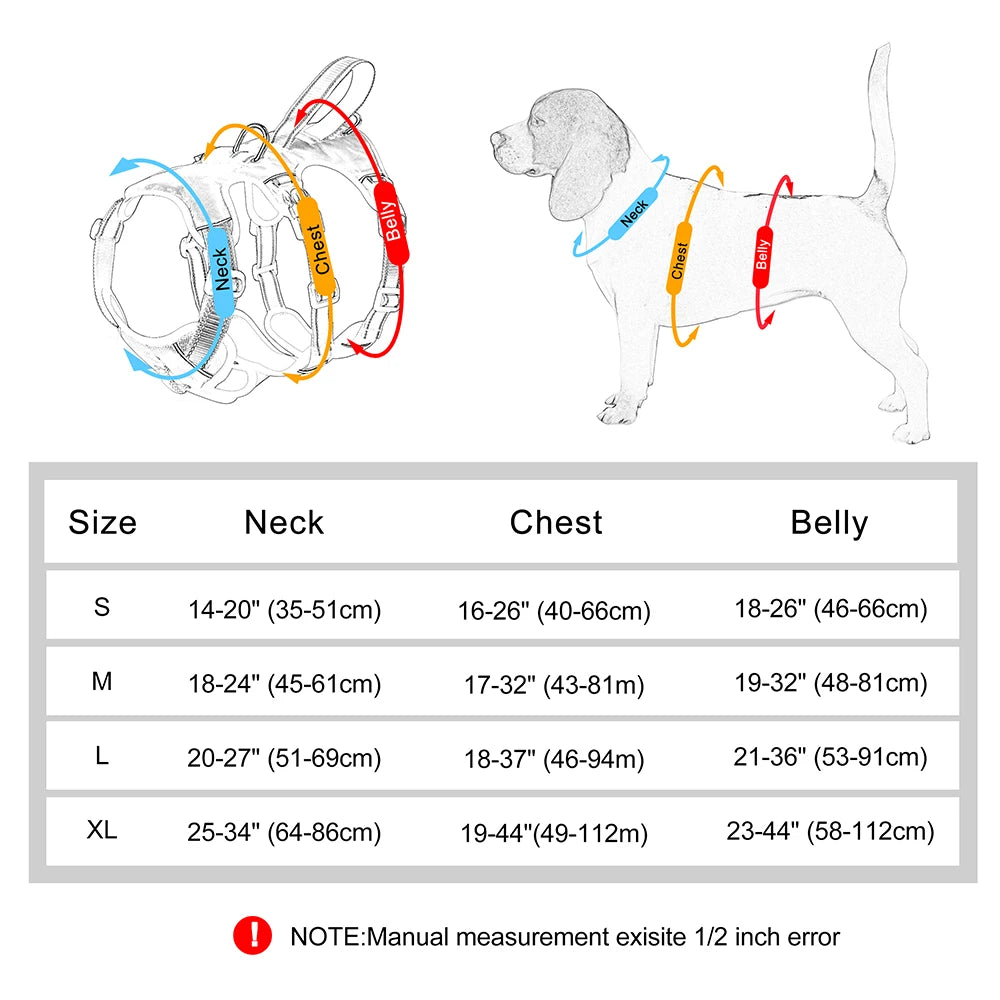 Reflective Nylon Mesh Large Dog Harness No Pull Waterproof Dog Harness Vest With Handle For Medium Large Dogs  Walking Training