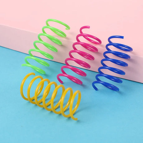 8/12/16/20Pcs Interactive Cat Toy Cat Spring Toys for Cat Kitten Cat Funny Toys Colorful Coil Spiral Springs Pet Accessories Set