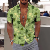 2024 Coconut Tree Shirts For Men 3d Printed Men's Hawaiian Shirt Beach 5xl Short Sleeve Fashion Tops Tee Shirt Man Blouse Camisa