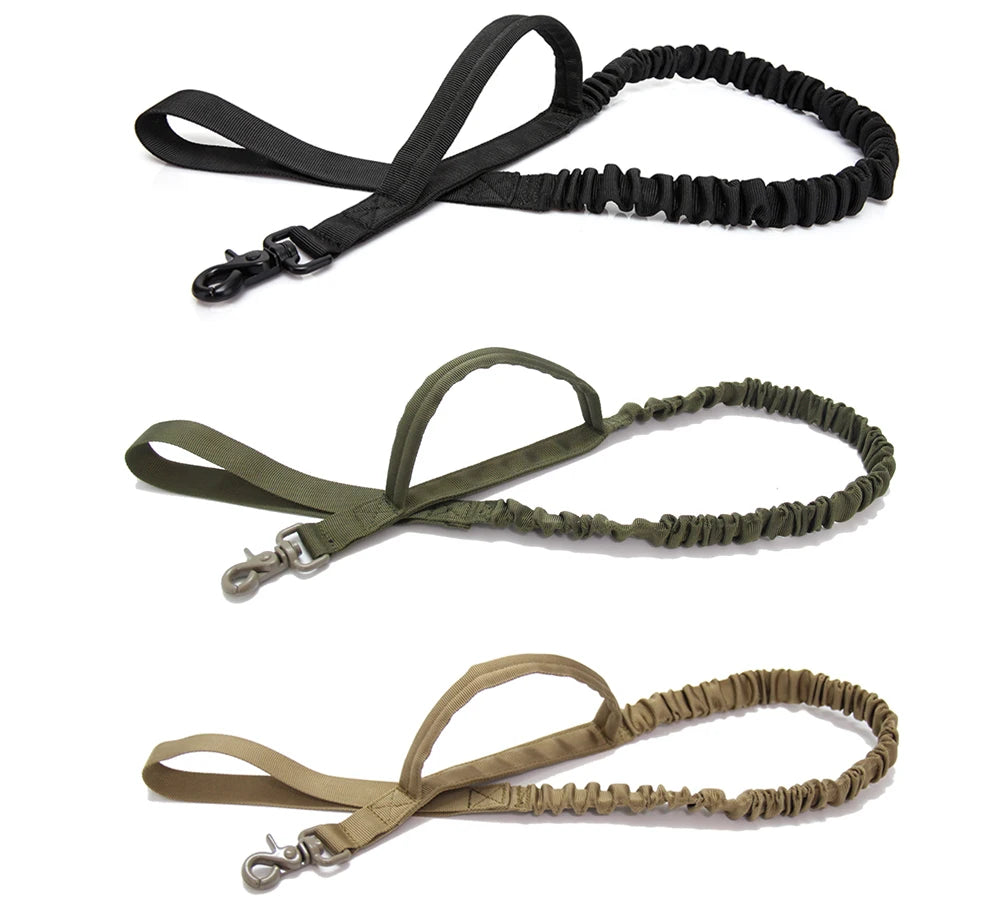 Tactical Bungee Dog Leash 2 Handle Quick Release Cat Dog Pet Leash Elastic Leads Rope Military Dog Training Leashes