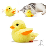 Environmentally friendly electric cat toy plush pet squeak automatic duckling interactive cat toy