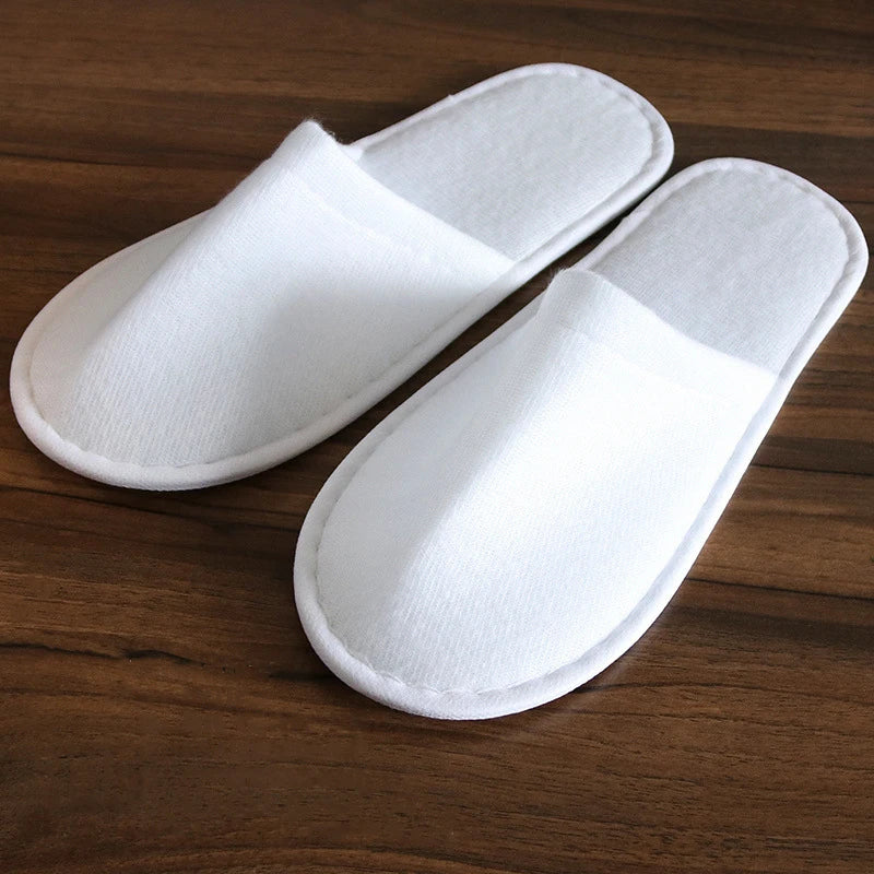 1Pairs Disposable Slippers Hotel Travel Slipper Sanitary Party Home Guest Use Men Women Unisex Closed Toe Shoes Salon Homestay