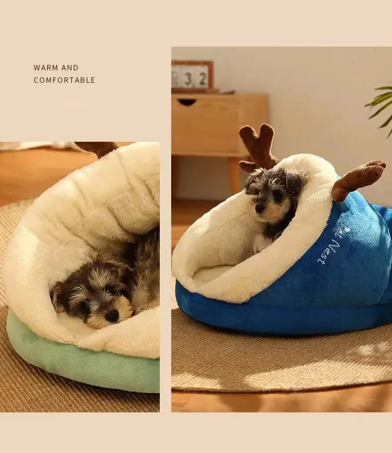 Soft Dog Bed Sofa Warm Plush Pet Kennel for Small Medium Dogs Cats Teddy Sleeping Nest Cozy Puppy Cave House Dog Accessories