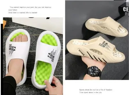 Summer Massage Slippers for Men Sides Indoor Outdoor Sandals Beach Casual Shoes Soft Sole Slides Men Flip-flops Men's Sandals