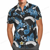 Summer Hawaiian Shirts Fish Printed Shirt Men Women Fashion Short Sleeve Blouse Men's Vocation Lapel Shirts Beach Camisas Sea