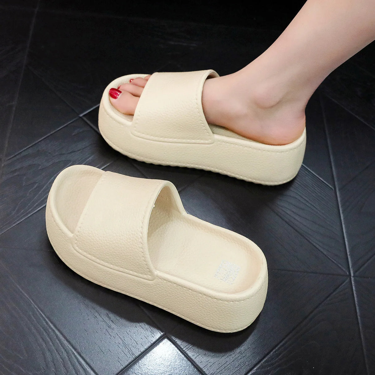 6cm New Thick Sole EVA Slippers for Women Fashion Home Platform Slippers for Summer Outwear Non Slip Elevated Slippers for Women