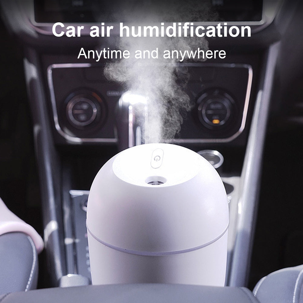 Portable USB Ultrasonic Air Humidifier Essential Oil Diffuser Car Purifier Aroma Anion Mist Maker with LED Lamp Romantic Light